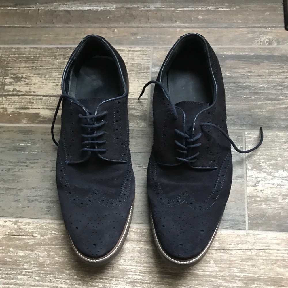 ZARA MAN Velvet Touch Dress shoes 11.5 Dark Blue
